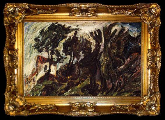 framed  Chaim Soutine Landscape of Ceret, ta009-2